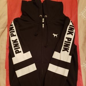 Womens Victoria's Secret Pink Zip Up Hoodie